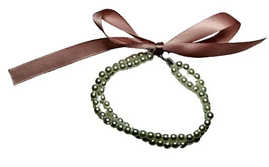 Pulsera de 2 TIRAS DE PERLAS con cierre en LAZO DE COLOR(3 tamaños)