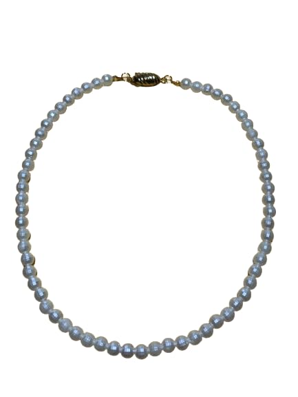 Collar de PERLAS POLIGONALES ciere SEGURO en CAJA color ORO
