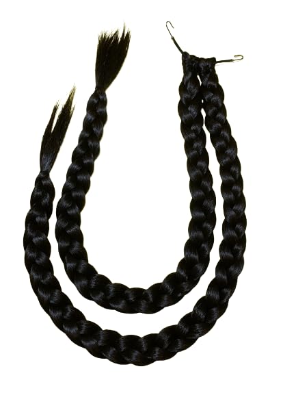 Trenzas de Fallera de 61cm. Traje regional .PELO SINTÉTICO DE CALIDAD