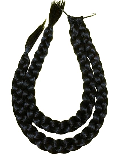 Trenzas de Fallera de 61cm. Traje regional .PELO SINTÉTICO DE CALIDAD