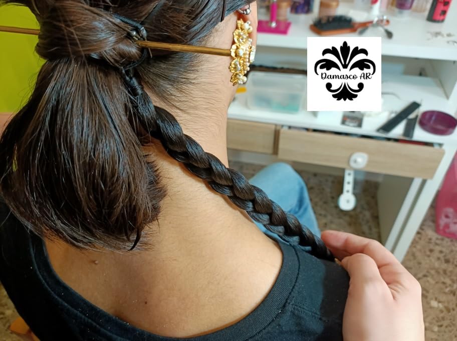 Trenzas de Fallera de 61cm. Traje regional .PELO SINTÉTICO DE CALIDAD
