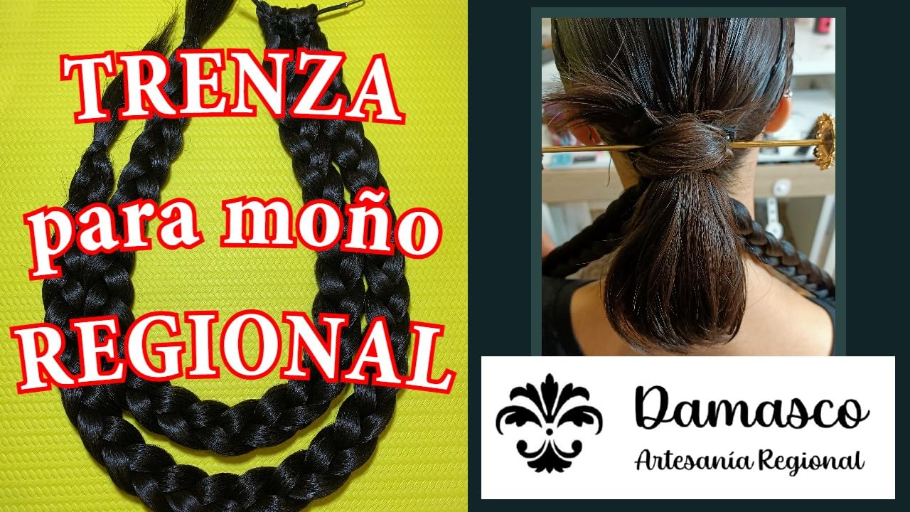 Trenzas de Fallera de 61cm. Traje regional .PELO SINTÉTICO DE CALIDAD