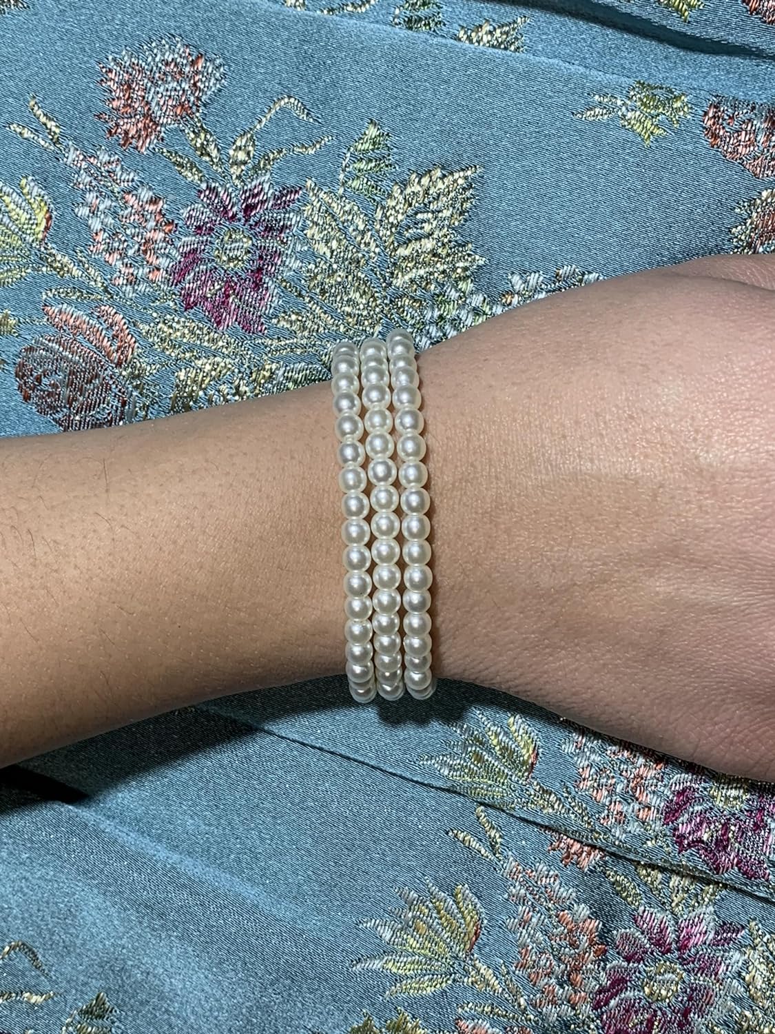 Pulsera 3 Vueltas de PERLAS cierre OT en PLATA