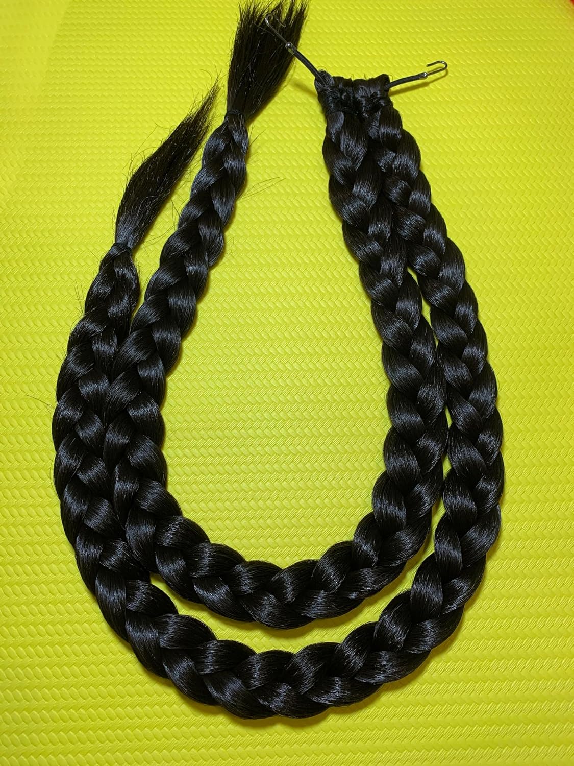 Trenzas de Fallera de 61cm. Traje regional .PELO SINTÉTICO DE CALIDAD