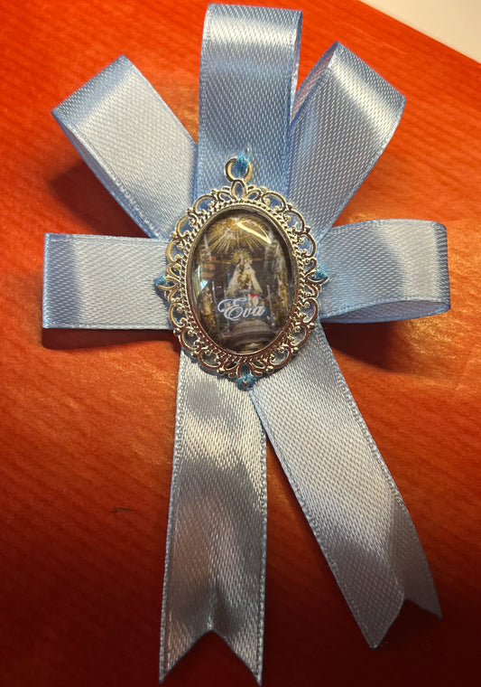 Medalla Caramba lazo VIRGEN DE LOS DESAMPARADOS  	 CON NOMBRE en color ORO o PLATA