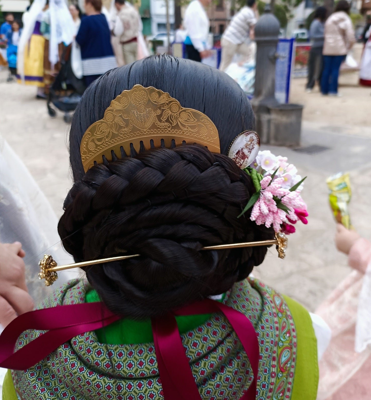 Trenzas de Fallera de 61cm. Traje regional .PELO SINTÉTICO DE CALIDAD