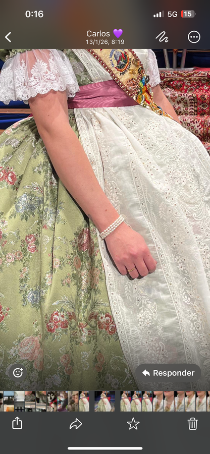 Conjunto Collar y Pulsera Perlas Naturales Cultivadas 3 Vueltas