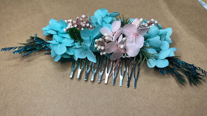 PEINETA DE FLORES PRESERVADAS PERSONALIZADAS ÚNICAS