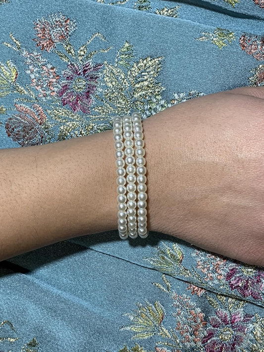 Pulsera 3 Vueltas de PERLAS cierre OT en PLATA