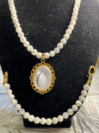 Conjunto Collar y pulsera Nácar 1 vuelta Personalizable