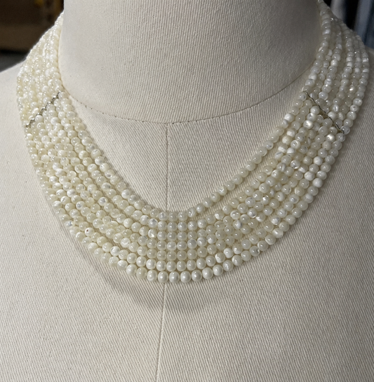 Conjunto Collar y Pulsera 7 Vueltas Nácar - A Medida