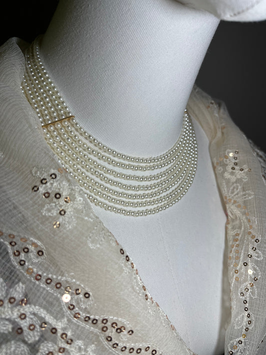 Conjunto de collar y pulsera 7 vueltas Siglo XIX