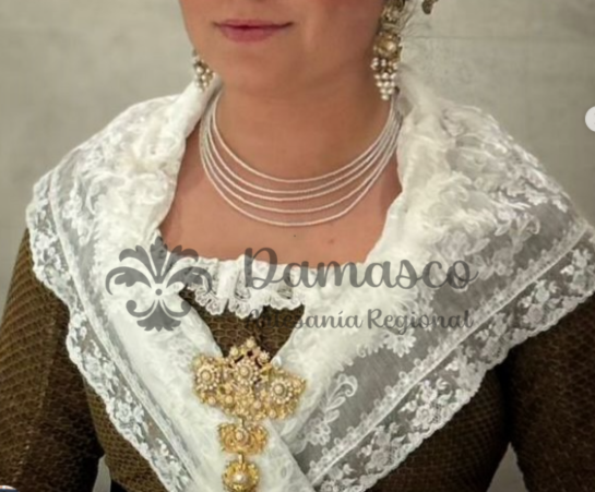 CONJUNTO a l'Antiga, collar y pulsera 5 vueltas de PERLAS