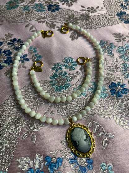 Conjunto Collar y pulsera Nácar 1 vuelta Personalizable