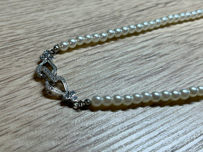 Conjunto de Collar y Pulsera 1 Vuelta con ABALORIO y Broche con brillantes